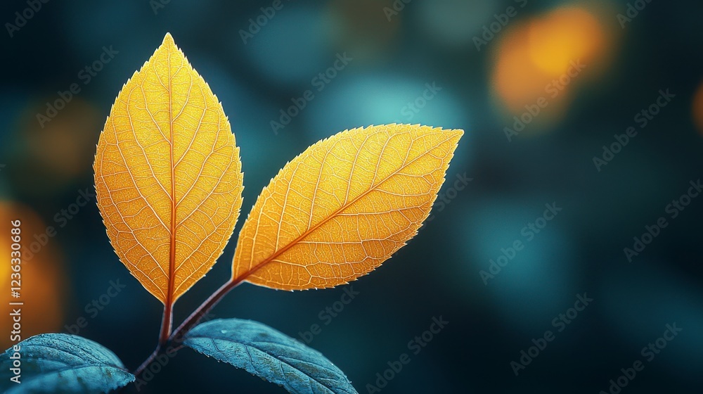 Golden autumn leaves, nature background, bokeh Golden autumn leaves, nature background, bokeh