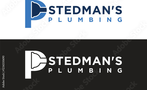 p letter logo and plumbing logo design