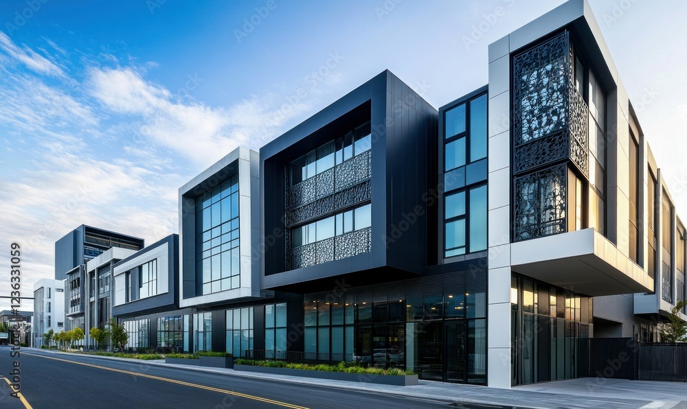 Fototapeta premium Modern Urban Streets with a Blend of Classic and Contemporary Architecture