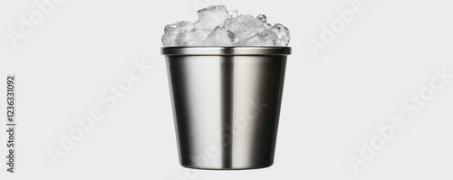 Wallpaper Mural Ice Stainless Steel Tank Metal bucket filled with ice cubes Torontodigital.ca