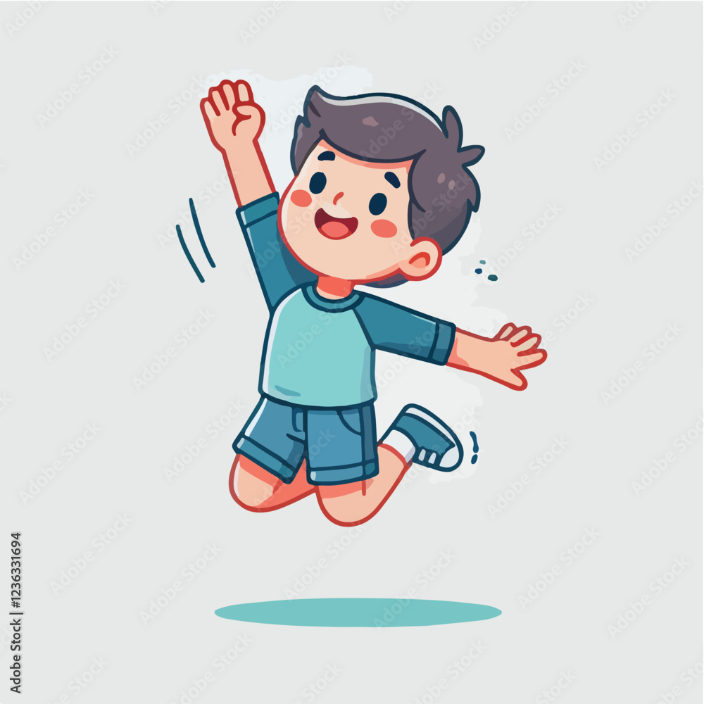 vector of small children jumping happily vector of small children jumping happily