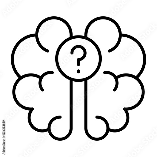 Alzheimer illness Icon, confusion, eldery