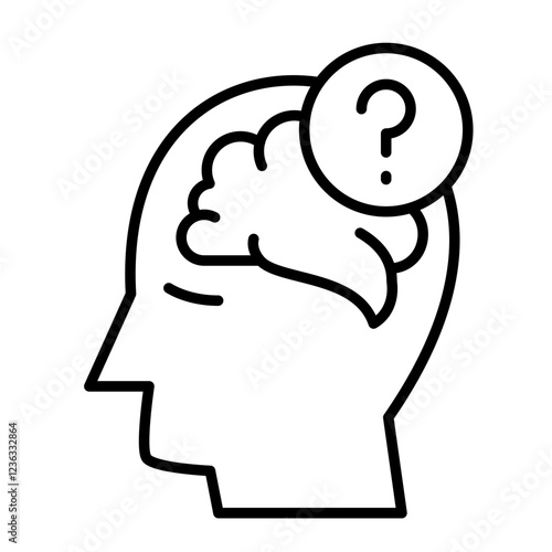 Alzheimer illness Icon, confusion, eldery