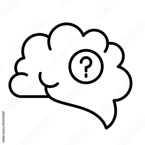 Alzheimer illness Icon, confusion, eldery