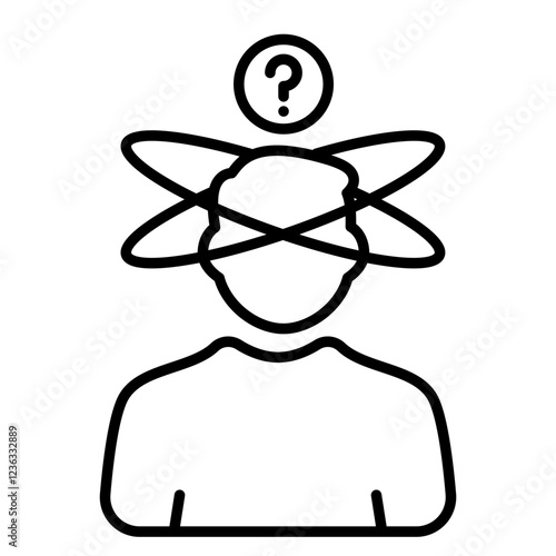 Alzheimer illness Icon, confusion, eldery