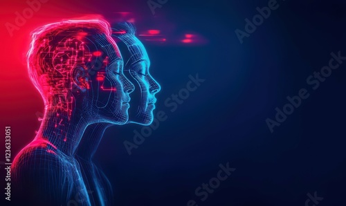 Digital Twin Avatar Creation with 3D Hologram and Neon Wireframe