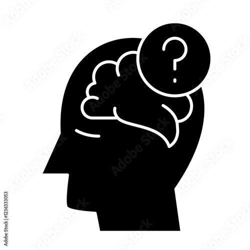Alzheimer illness Icon, confusion, eldery
