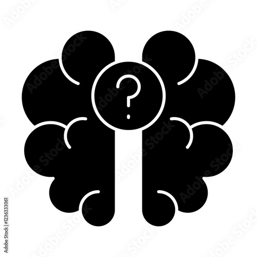 Alzheimer illness Icon, confusion, eldery