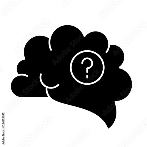 Alzheimer illness Icon, confusion, eldery