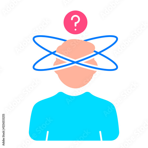 Alzheimer illness Icon, confusion, eldery