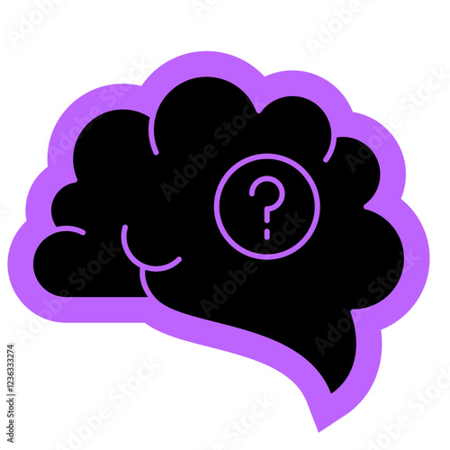 Alzheimer illness Icon, confusion, eldery