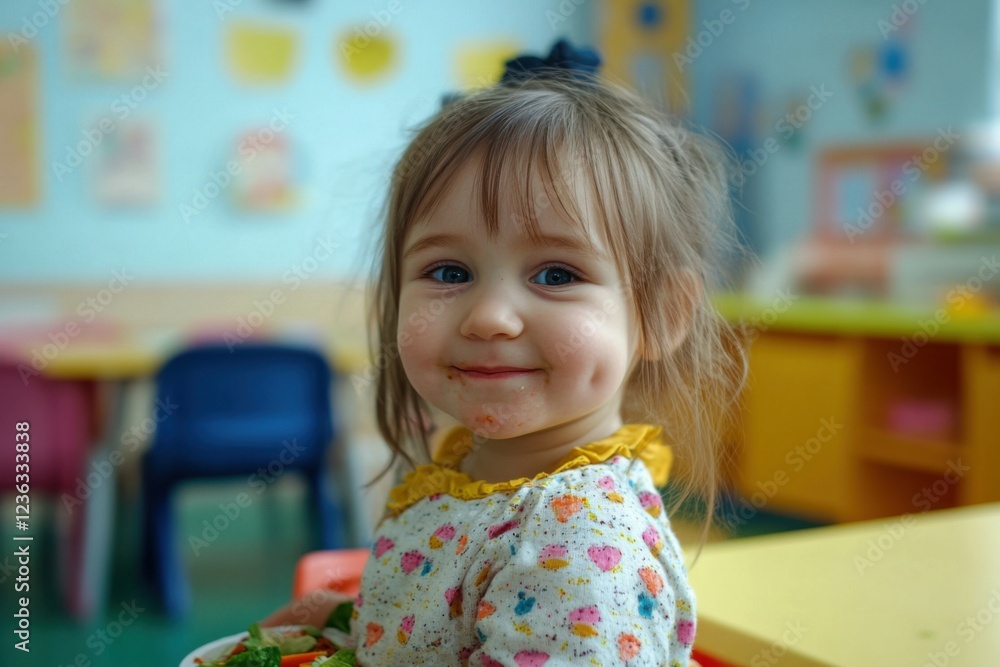Smiling Child in Colorful Classroom Smiling Child in Colorful Classroom