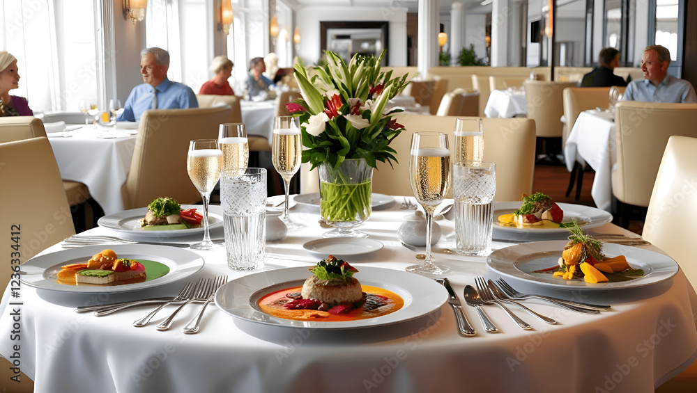 Fototapeta premium table setting at a restaurant