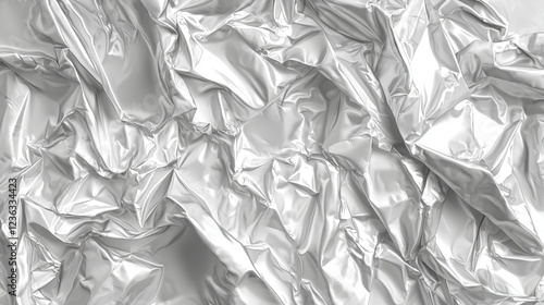 High-detail black-and-white alpha texture of realistic plastic wrinkle folds centralized seamless design deep creases soft plastic film intricate silk surface perfect for displacement maps