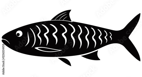 Vector Illustration Fish Silhouette Aquatic Animal Wildlife Ocean Sea Life Marine