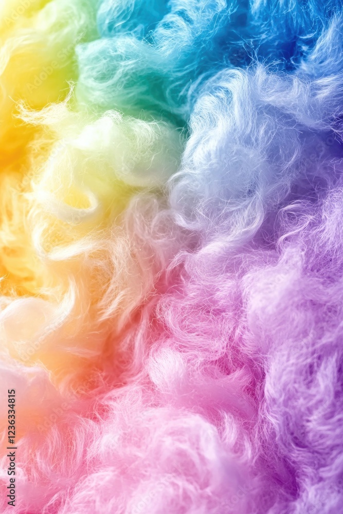 Rainbow fluffy textured fabric Rainbow fluffy textured fabric