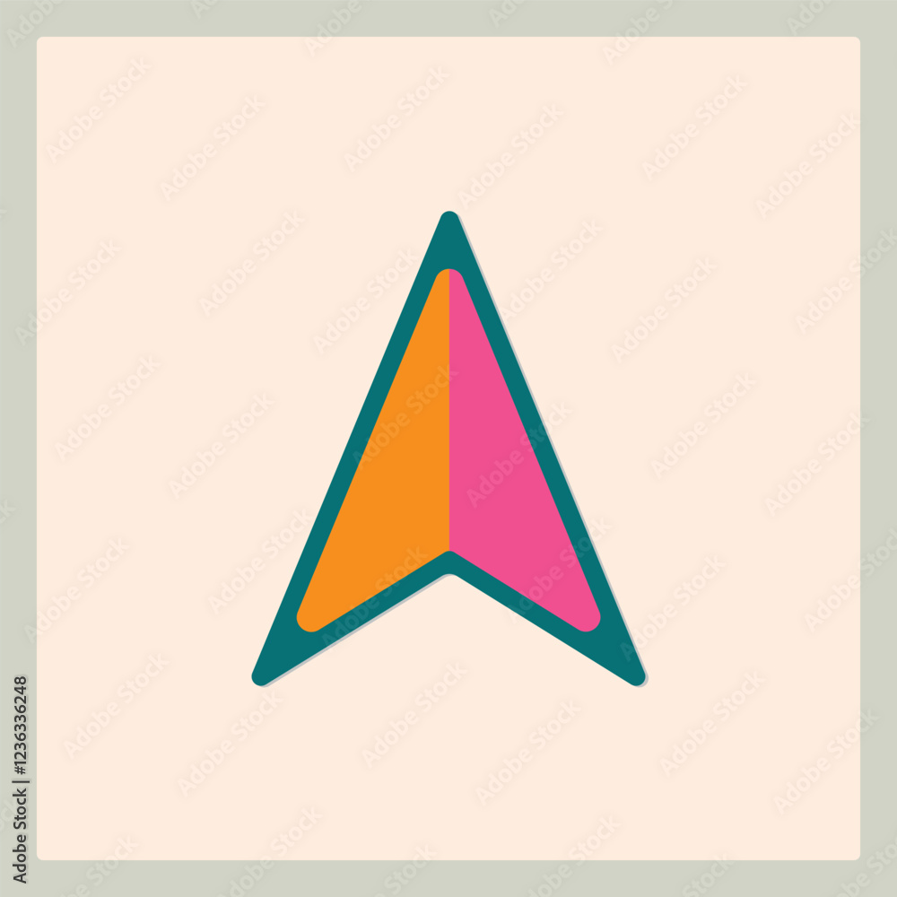 Modern Navigation Arrow Icon with Dual Color Scheme for Web and App Interfaces Modern Navigation Arrow Icon with Dual Color Scheme for Web and App Interfaces
