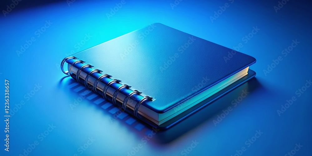 Blue Notebook 3D Rendering Isolated on a Blue Background Blue Notebook 3D Rendering Isolated on a Blue Background