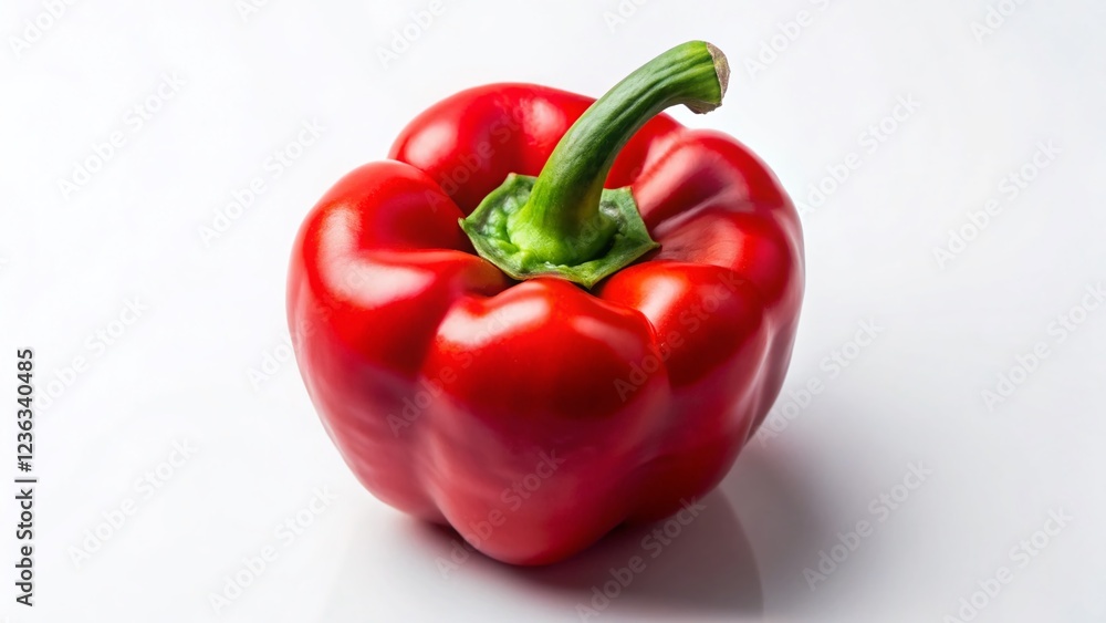 Bright Red Bell Pepper Isolated on White Background Bright Red Bell Pepper Isolated on White Background