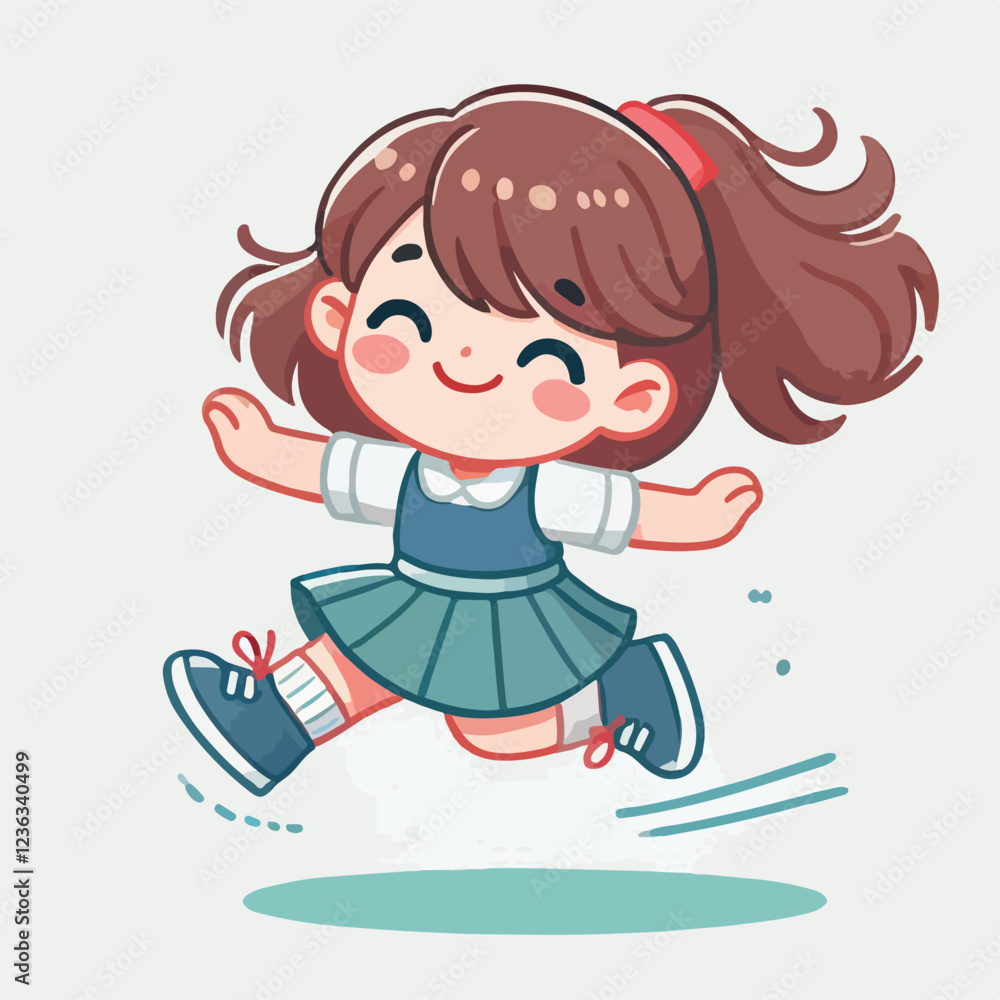 vector of small children jumping happily vector of small children jumping happily