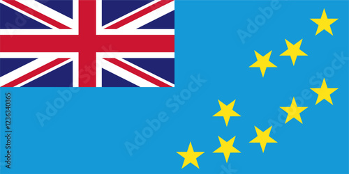 The flag of Tuvalu, with accurate proportions and official colors. Vector image.