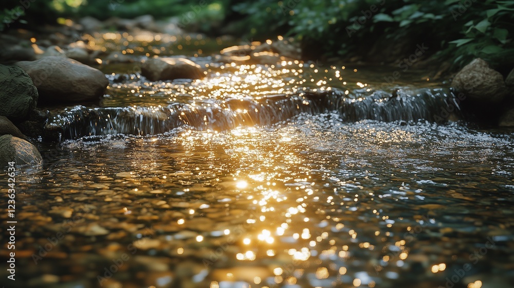 Fototapeta premium An artistic capture of light reflecting off a shimmering stream 