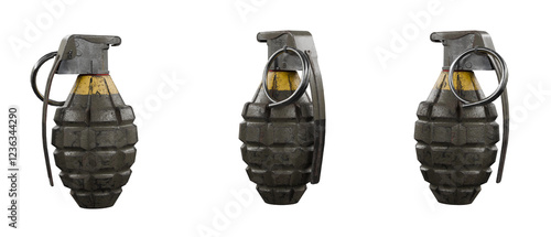 Photography hand grenade isolated on white