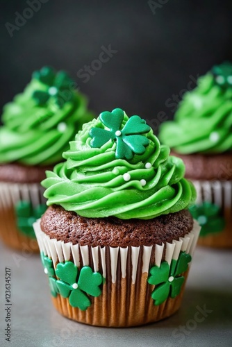 Wallpaper Mural A delightful St Patrick's Day celebration dessert with cream cheese frosting and green clover decorations. Torontodigital.ca