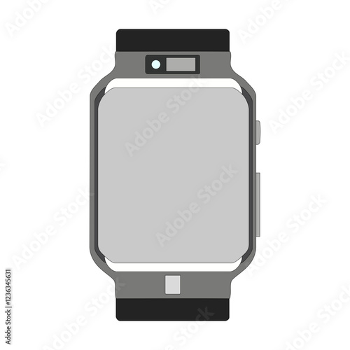 Vector illustration of a smartwatch on a white background with copy space