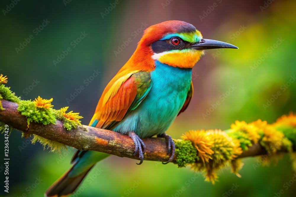 Fototapeta premium Close-up of a Bird Perched on a Branch in Stunning 4K Detail