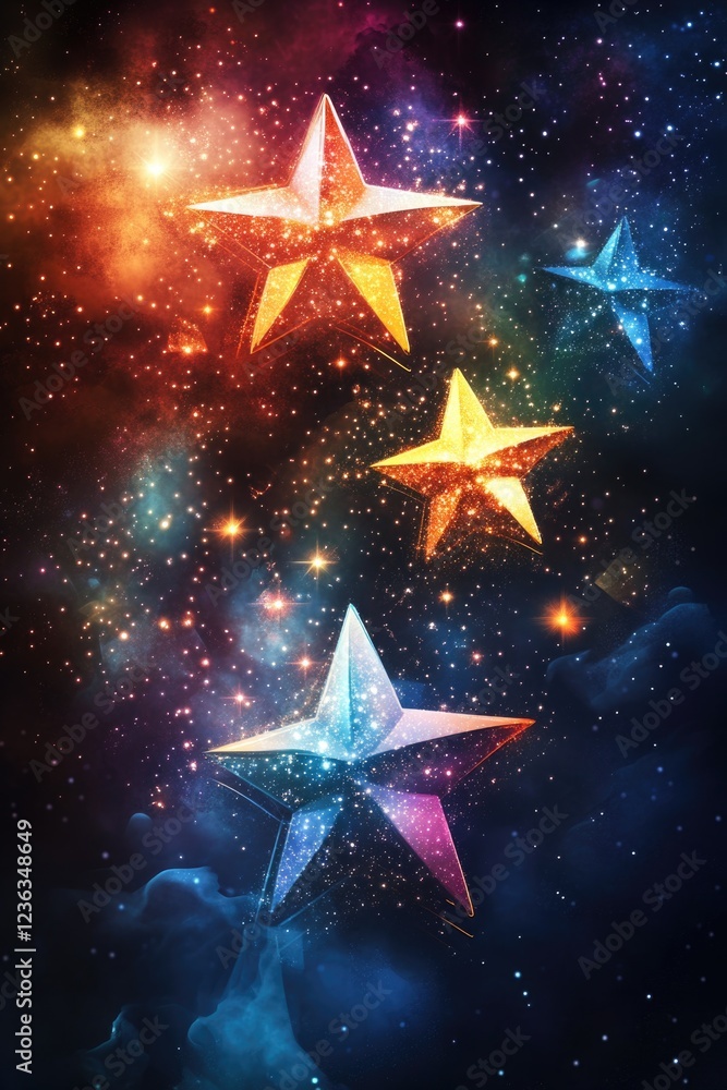 Night sky with sparkling stars over nebula Night sky with sparkling stars over nebula