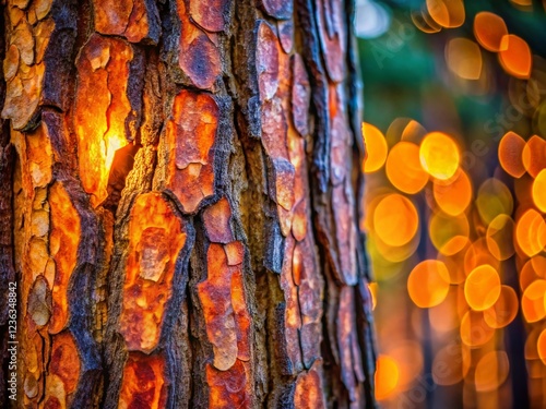 Close-up of Pinus Nigra Bark Texture