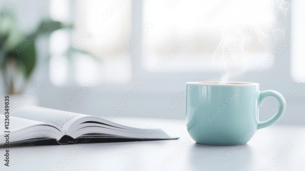 Coffee and Contemplation, a steaming cup of coffee beside an open book creates a serene atmosphere, inviting moments of reflection and the joy of solitary reading Coffee and Contemplation, a steaming cup of coffee beside an open book creates a serene atmosphere, inviting moments of reflection and the joy of solitary reading