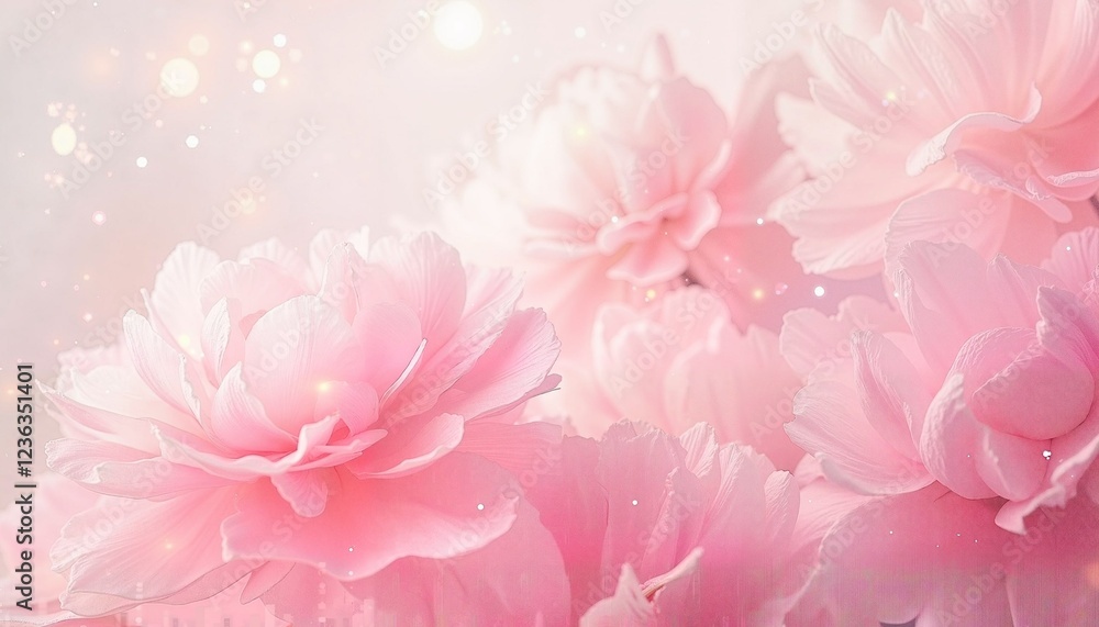 Dreamy Pink Peonies in Soft Focus with Ethereal Light for Romantic Backdrop Dreamy Pink Peonies in Soft Focus with Ethereal Light for Romantic Backdrop
