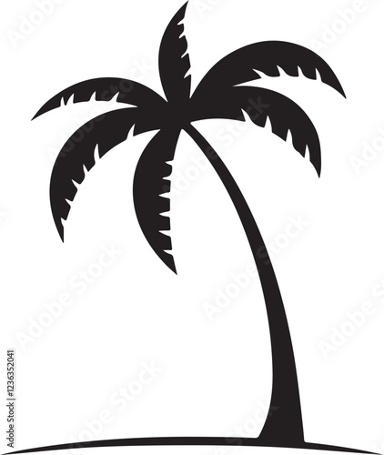 Black Palm Trees Set Isolated On White Background. Palm Silhouettes. Design Of Palm Trees For Posters, Banners, And Promotional Items. Vector Illustration.