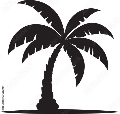 Black Palm Trees Set Isolated On White Background. Palm Silhouettes. Design Of Palm Trees For Posters, Banners, And Promotional Items. Vector Illustration.