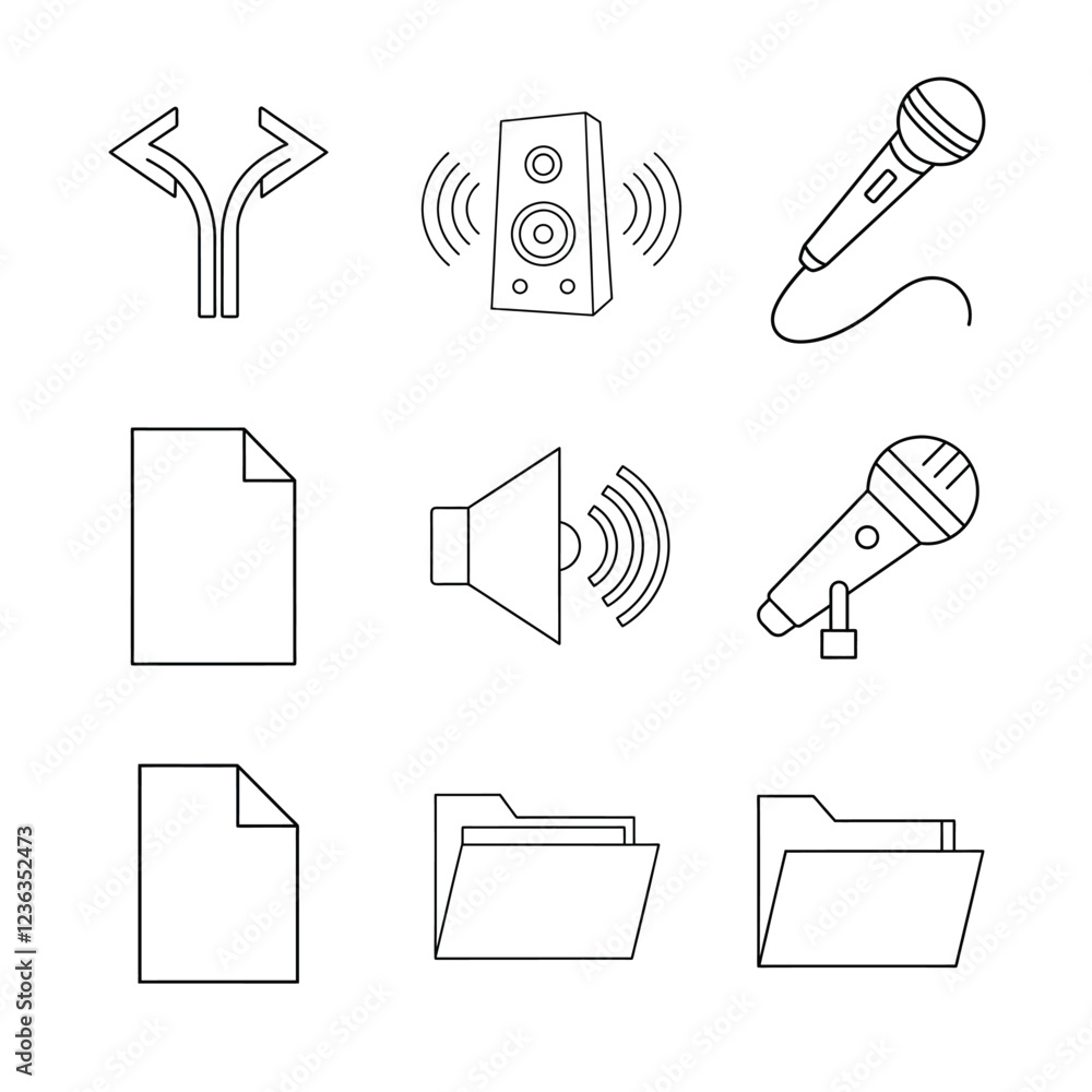 Obraz premium hand drawn icons set