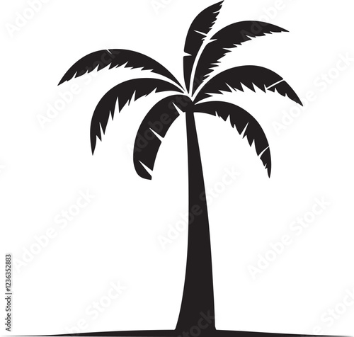 Black Palm Trees Set Isolated On White Background. Palm Silhouettes. Design Of Palm Trees For Posters, Banners, And Promotional Items. Vector Illustration.