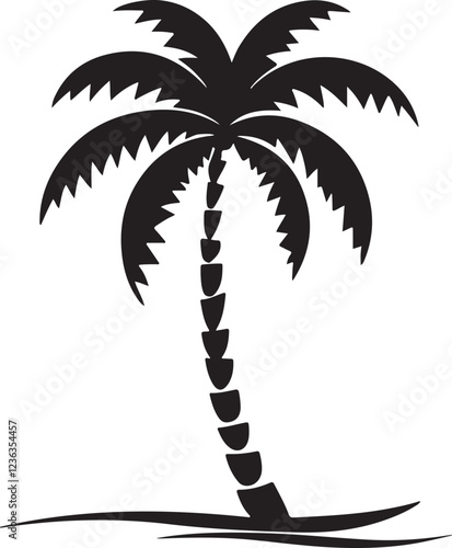 Black Palm Trees Set Isolated On White Background. Palm Silhouettes. Design Of Palm Trees For Posters, Banners, And Promotional Items. Vector Illustration.