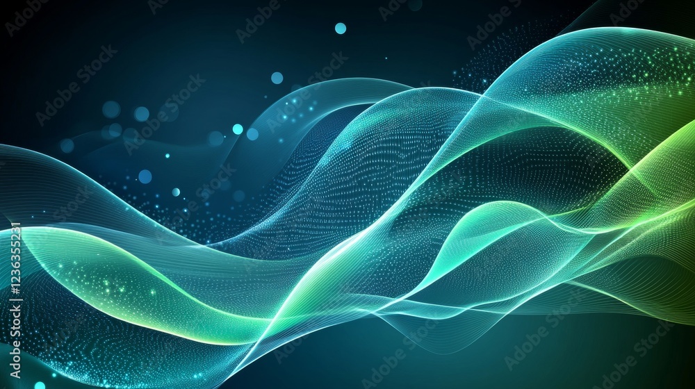 Abstract Flowing Lines, Emerald Green and Cyan Light Wave, Vibrant Colors, Smooth Gradients Abstract Flowing Lines, Emerald Green and Cyan Light Wave, Vibrant Colors, Smooth Gradients
