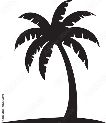 Black Palm Trees Set Isolated On White Background. Palm Silhouettes. Design Of Palm Trees For Posters, Banners, And Promotional Items. Vector Illustration.