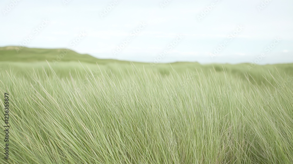 Coastal dune grasses blowing gently, scenic background Coastal dune grasses blowing gently, scenic background