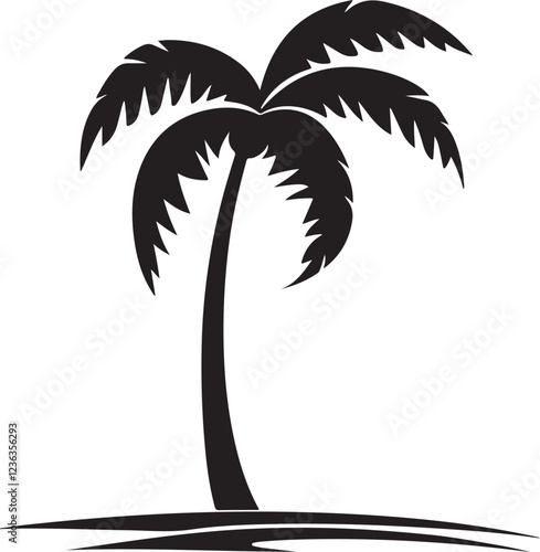 Black Palm Trees Set Isolated On White Background. Palm Silhouettes. Design Of Palm Trees For Posters, Banners, And Promotional Items. Vector Illustration.