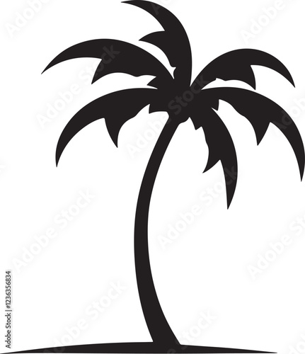 Black Palm Trees Set Isolated On White Background. Palm Silhouettes. Design Of Palm Trees For Posters, Banners, And Promotional Items. Vector Illustration.