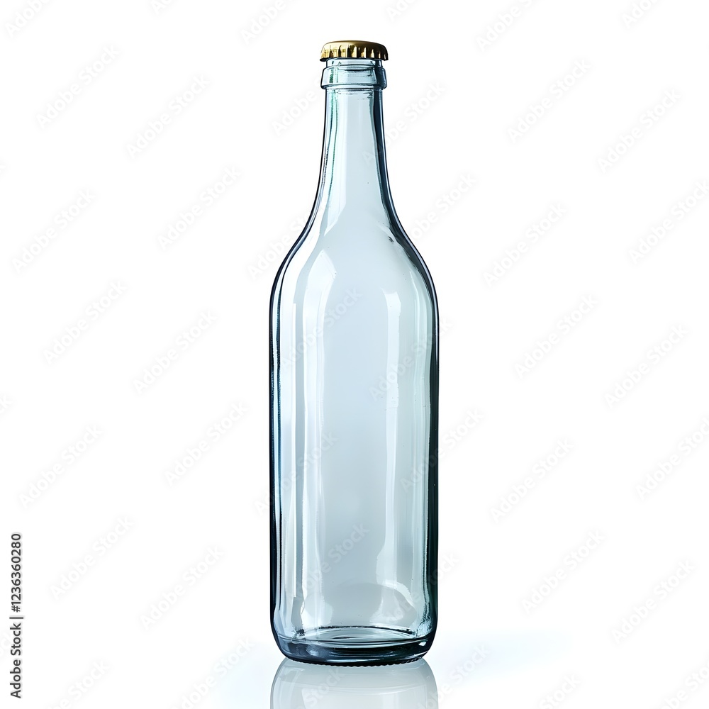 Clear Glass Bottle, Empty and Ready. Awaiting its Purpose. Clear Glass Bottle, Empty and Ready. Awaiting its Purpose.