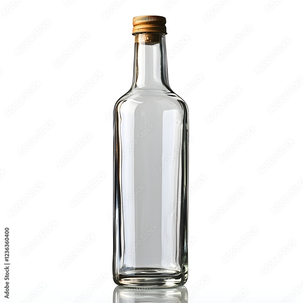 Clear Glass Bottle: Empty, Ready to Fill. Awaiting its Purpose. Clear Glass Bottle: Empty, Ready to Fill. Awaiting its Purpose.