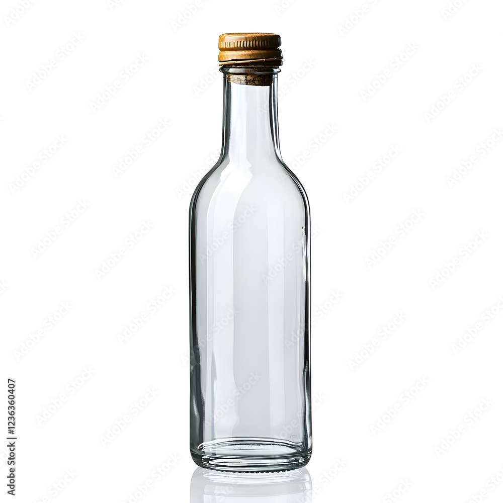 Clear Glass Bottle: Empty, Elegant, and Ready to Fill. Clear Glass Bottle: Empty, Elegant, and Ready to Fill.