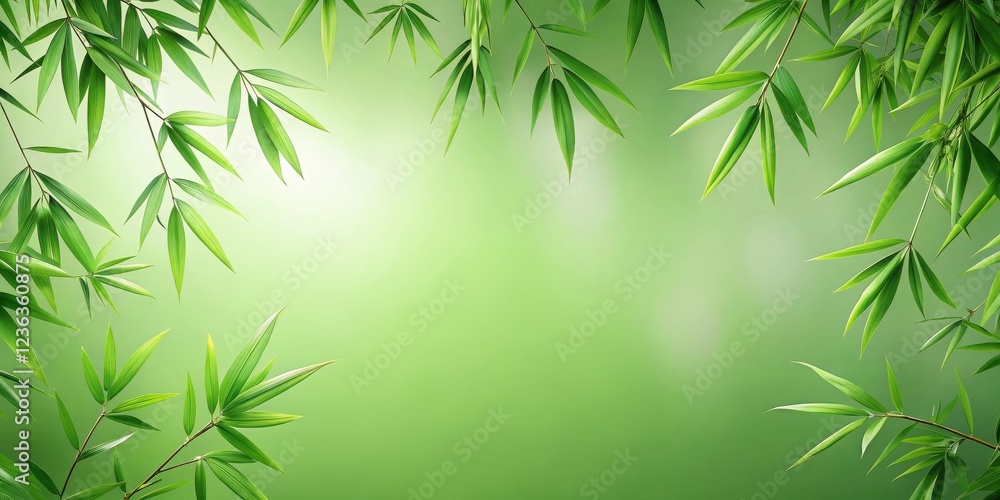 A vibrant backdrop of lush, green bamboo leaves against a soft, blurred green background, creating a serene and natural visual composition. A vibrant backdrop of lush, green bamboo leaves against a soft, blurred green background, creating a serene and natural visual composition.