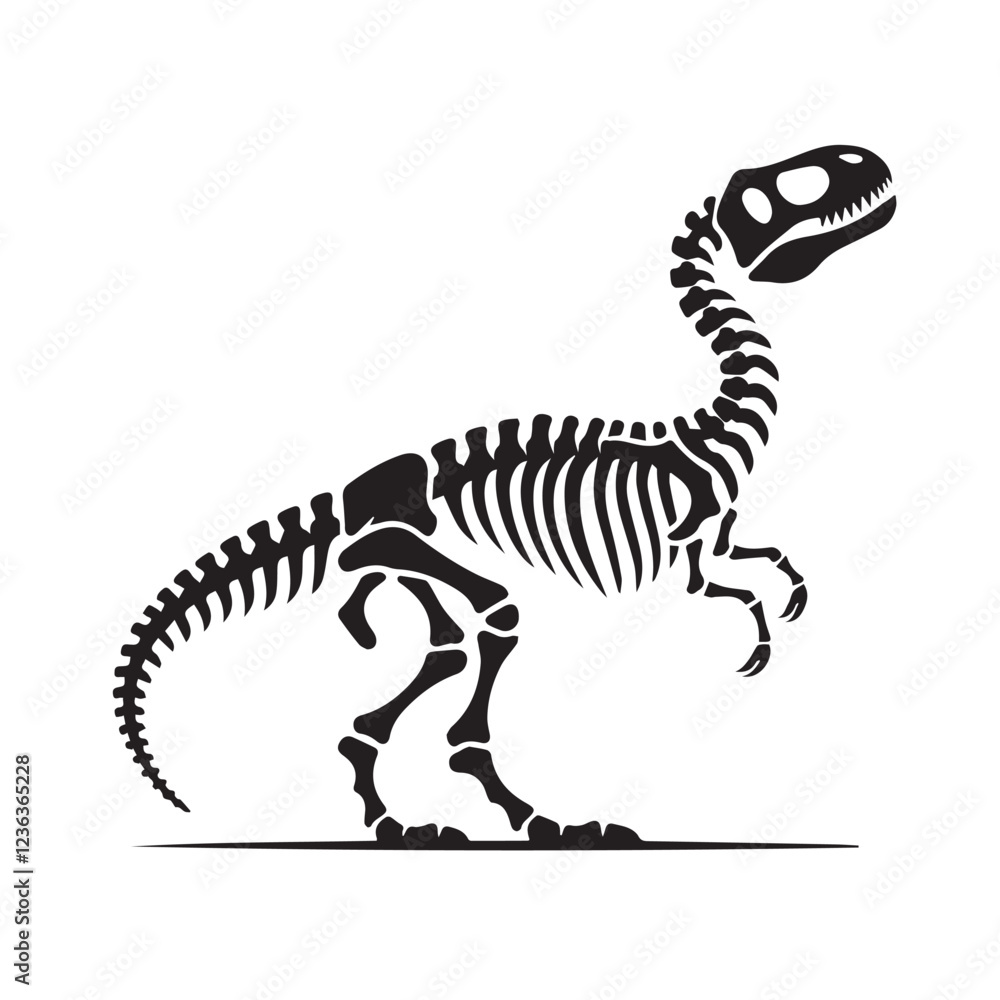 vector black silhouette of dinosaur skeleton vector black silhouette of dinosaur skeleton