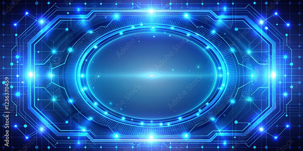 Fototapeta premium Futuristic Blue Technology Frame Abstract Background